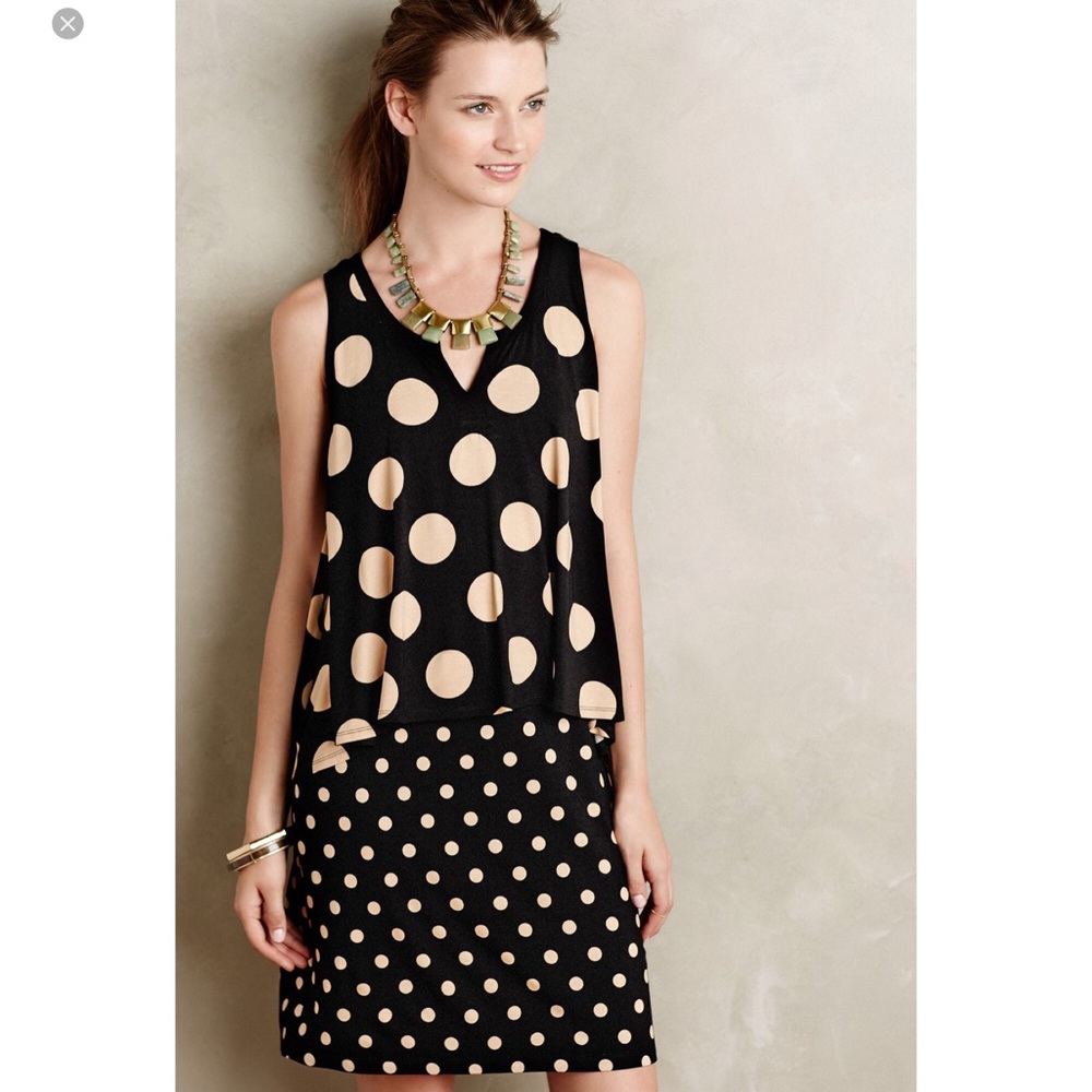 ANTHROPOLOGIE MAEVE OVERLAY POLKA DOT DIVANA DRESS